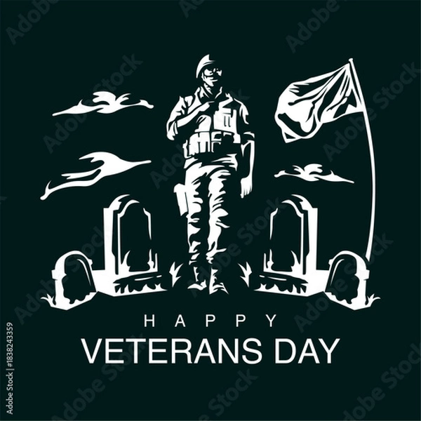 Fototapeta vector veterans day poster template