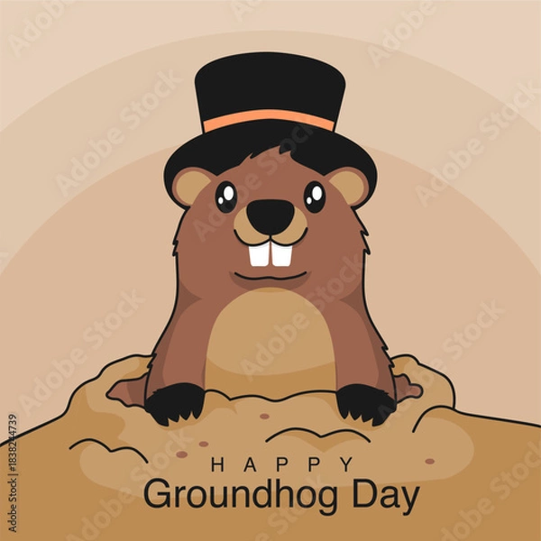 Fototapeta vector groundhog day poster template