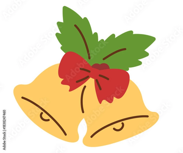 Fototapeta かわいいクリスマスのベル素材イラスト