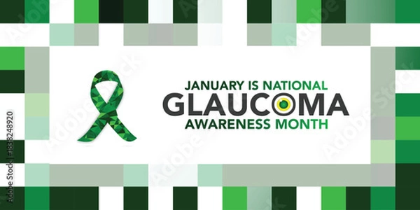 Fototapeta Glaucoma awareness month is observed every year in January, is a group of eye conditions that damage the optic nerve, the health of which is vital for good vision. Vector illustration	