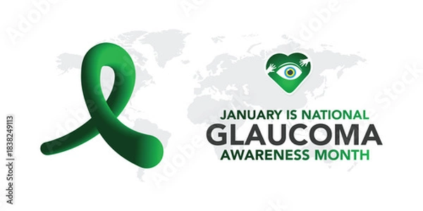 Fototapeta Glaucoma awareness month is observed every year in January, is a group of eye conditions that damage the optic nerve, the health of which is vital for good vision. Vector illustration	