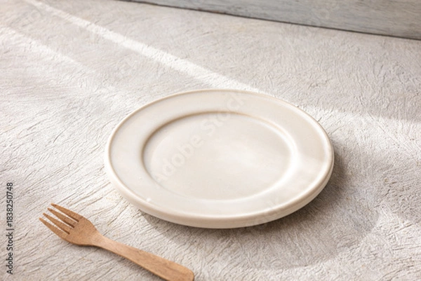 Obraz テーブルの上のお皿