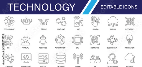 Obraz Future Technology Icons For Artificial Intelligence And Data Science.