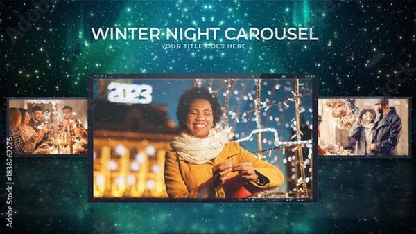 Obraz Night Winter Photo Carousel