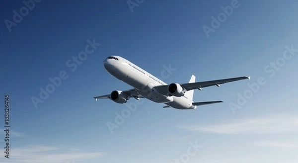 Obraz Aircraft soars through the vibrant blue sky gracefully, taking flight