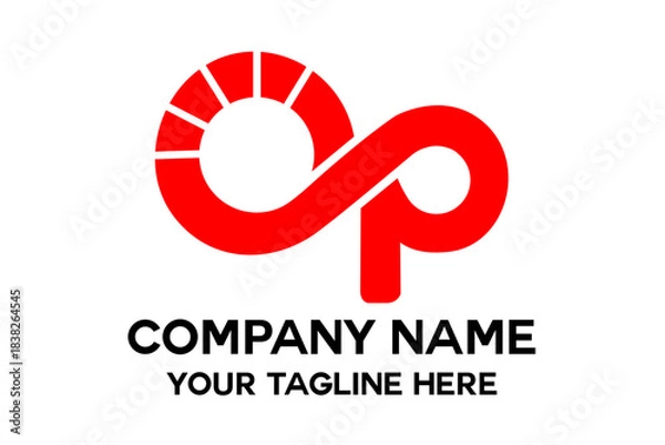 Obraz letter OP is suitable for network logo