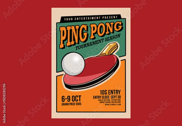Obraz Ping Pong Tournament Flyer
