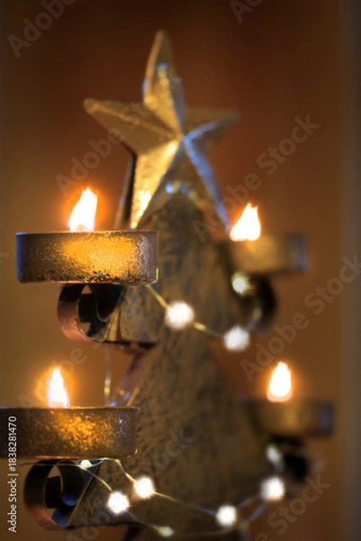 Obraz Weihnachtsdekoration im Kerzenschimmer 