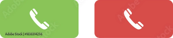 Fototapeta Vector collection of essential communication symbols representing contact, immediate support, and the direction of mobile or fixed-line telephone calls.