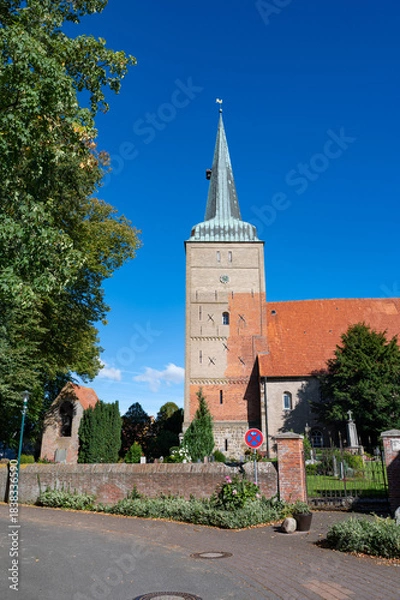 Obraz A church with a blue sky