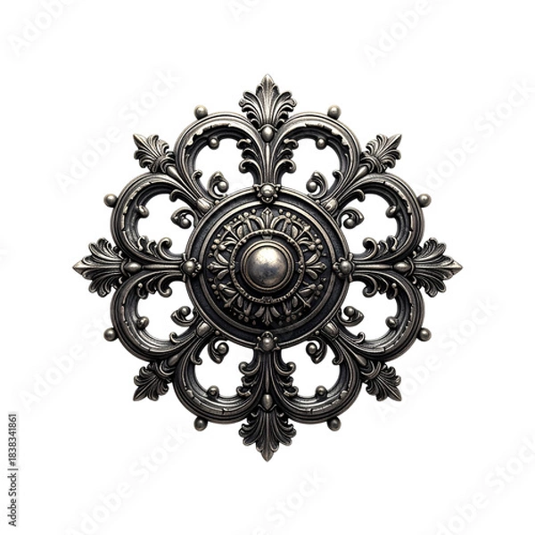Obraz Intricate silver circular ornament