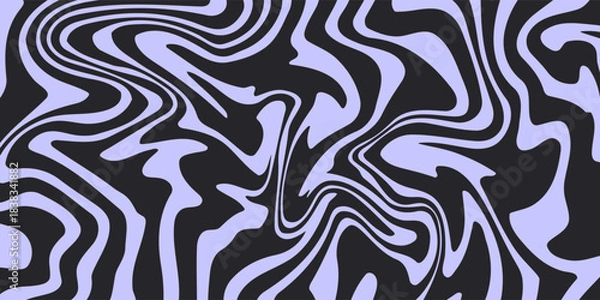 Fototapeta Abstract horizontal  background with colorful waves. Trendy vector illustration in style retro 60s, 70s.