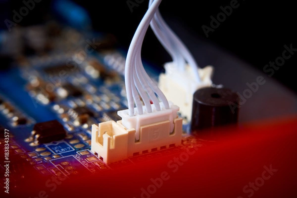 Obraz Close-up of electronic circuit board with electronic components. Technology background