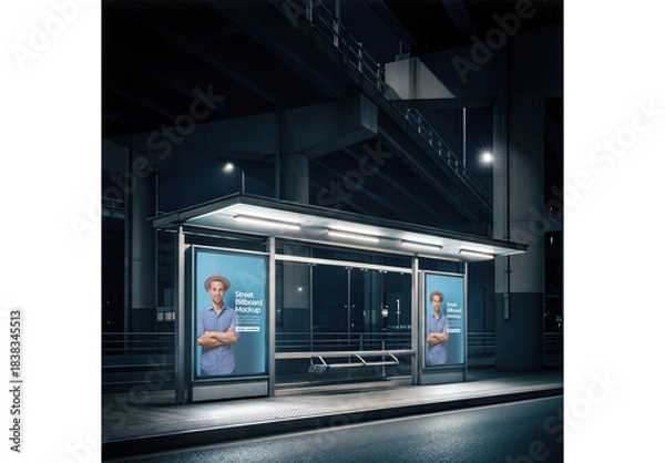 Fototapeta Bus Stop Mockup