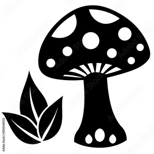 Obraz Mushroom and toadstool vector illustration