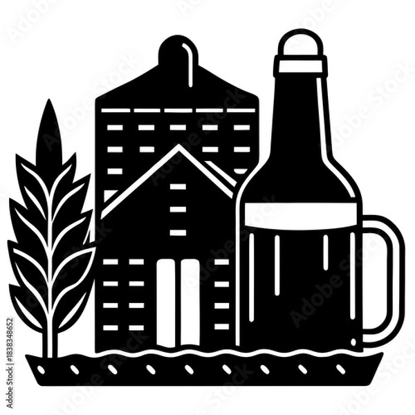Obraz Vector illustration brewery Beer
