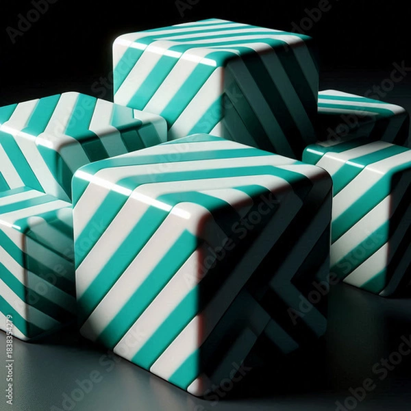 Obraz Caramel Noir Pattern Cubes