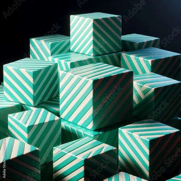 Obraz Caramel Noir Pattern Cubes