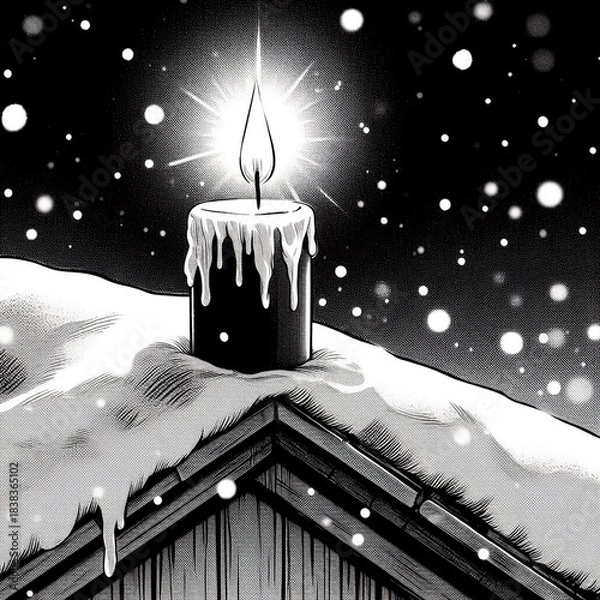 Obraz 静夜の灯し
