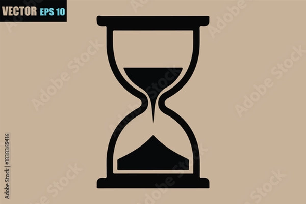 Obraz Hourglass icon with flowing sand representing time passing quickly
