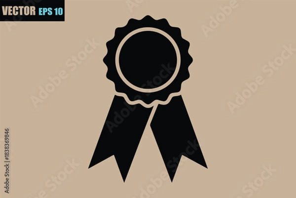 Obraz Award ribbon icon design representing achievement and quality