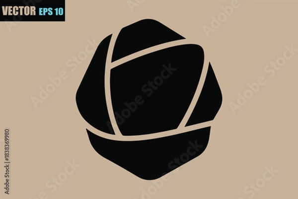 Obraz Stylized segmented organic shape vector illustration graphic design