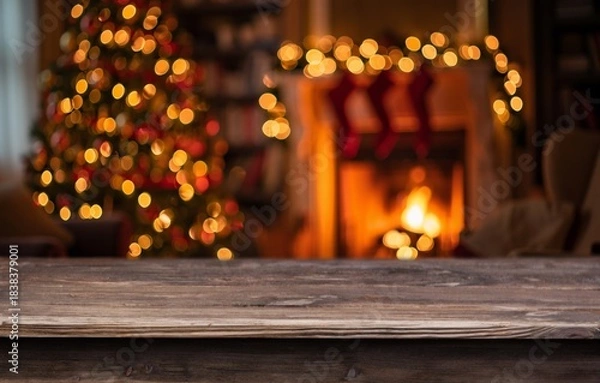 Fototapeta Beautiful Christmas new year interior background