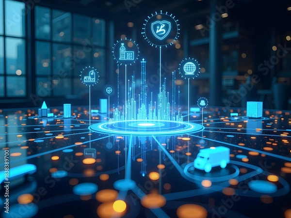 Fototapeta Neon Data Core