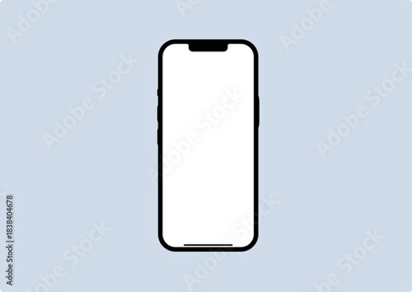 Obraz blank smart phone mockup touch screen vector background