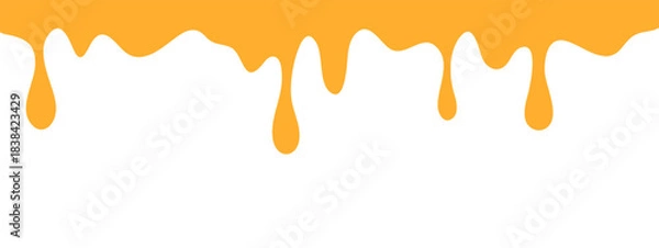 Obraz Top border of liquid drips, simulating paint, honey, or a sweet glaze vector illustration