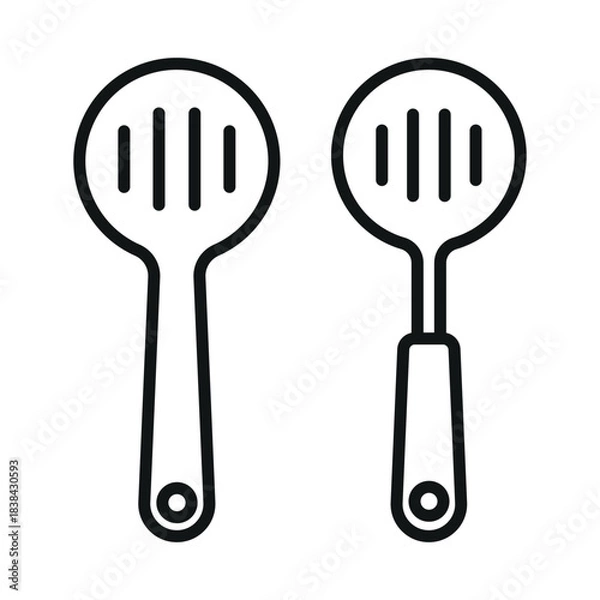 Obraz Slotted spoon icon vector design template