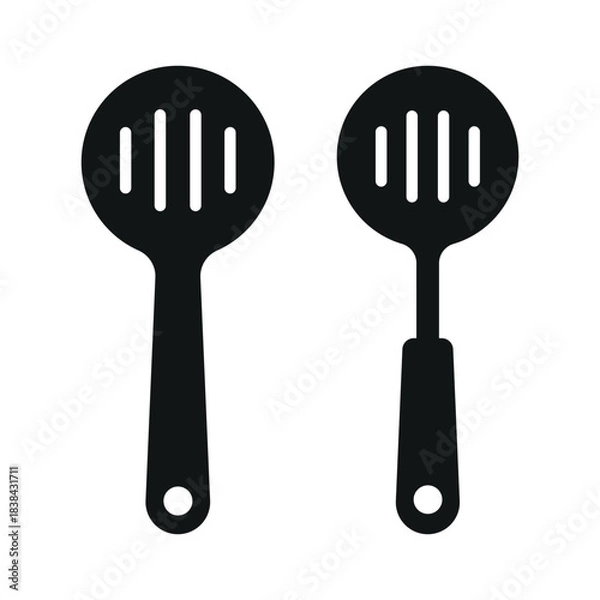 Obraz Slotted spoon icon vector design template