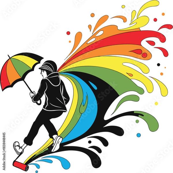 Obraz Colorful Paint Splatter Art Effect 7.eps