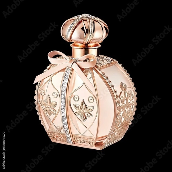 Obraz perfume bottle isolated on black