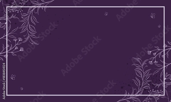 Obraz Modern floral frame with purple background