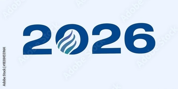 Obraz Bold 2026 branding design featuring dynamic blue flame logo element