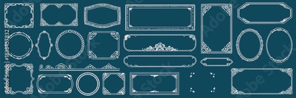 Fototapeta Elegant Vintage Ornamental Frame Set for Design Projects and Invitations