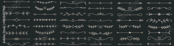 Fototapeta Collection of Decorative Line Dividers and Ornate Borders for Design