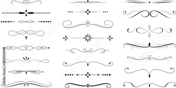 Fototapeta Elegant decorative dividers and ornaments for graphic design and layout
