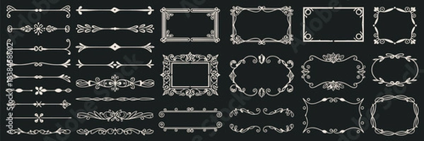 Fototapeta Elegant Vector Ornaments A Set of Vintage Decorative Frames, Borders, and Dividers