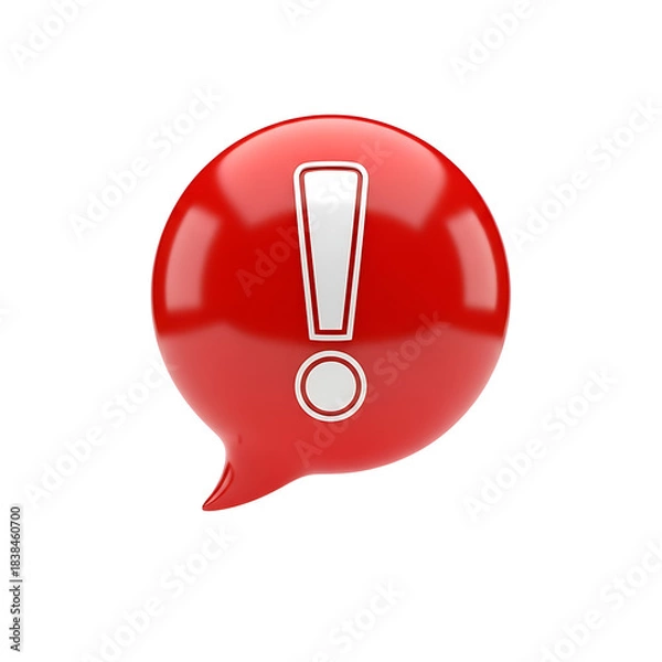 Obraz Red exclamation mark in a speech bubble icon