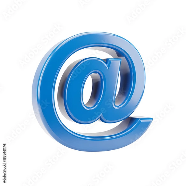 Obraz Shiny blue at symbol on a white background