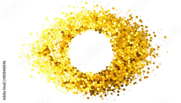Obraz A circular eye shape, golden glitter surrounds a black hole