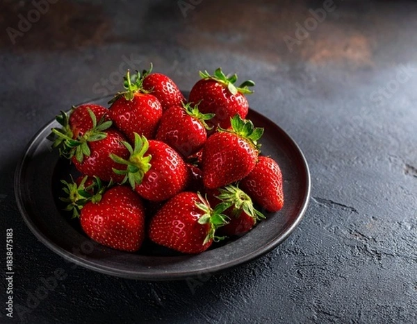 Obraz お皿に乗った苺
