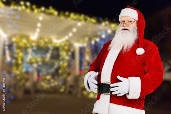 Obraz Traditional happy Santa Claus on background