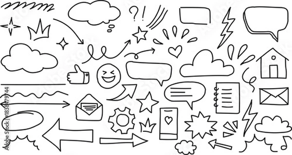 Obraz Hand Drawn Doodle Elements For Design And Communication