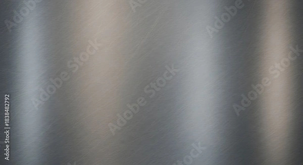 Fototapeta Brushed metal texture background with vertical streaks and reflective surface