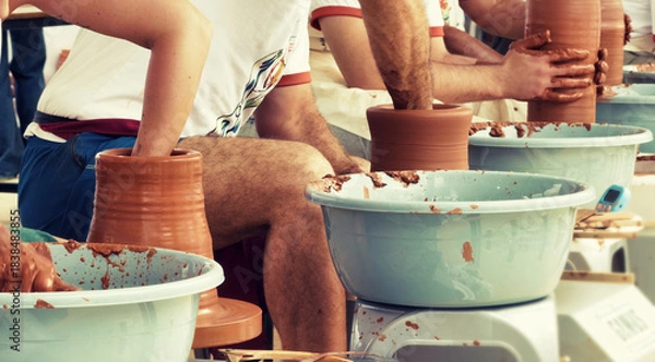 Obraz Working With Clay Pot in Ceramic Workshop