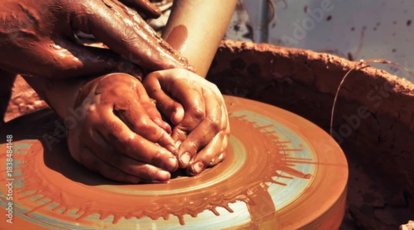 Obraz Working With Clay Pot in Ceramic Workshop