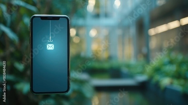 Fototapeta Email phishing scam concept on phone